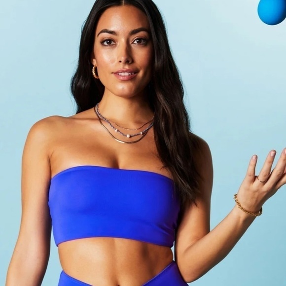 4 for $40 SALE! Fabletics Multi-Wear Bandeau Swim Top, Royal/Pink, Size 3X - Picture 2 of 12